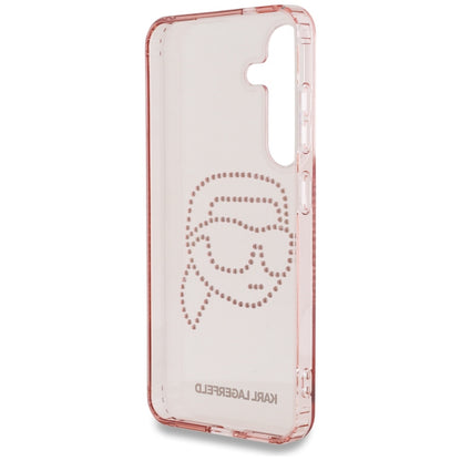 Funda para Samsung Galaxy S25 S931, Karl Lagerfeld, IML Rhinestones Karl's Head, Rosa