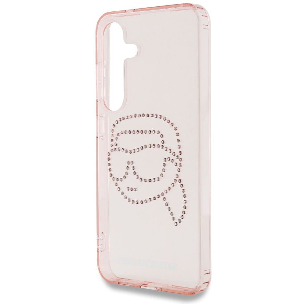 Funda para Samsung Galaxy S25 S931, Karl Lagerfeld, IML Rhinestones Karl's Head, Rosa