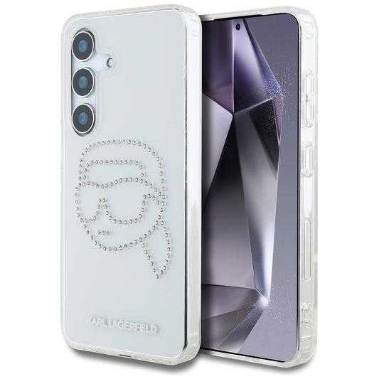 Funda para Samsung Galaxy S25 S931, Karl Lagerfeld, IML Rhinestones Karl's Head, Transparente