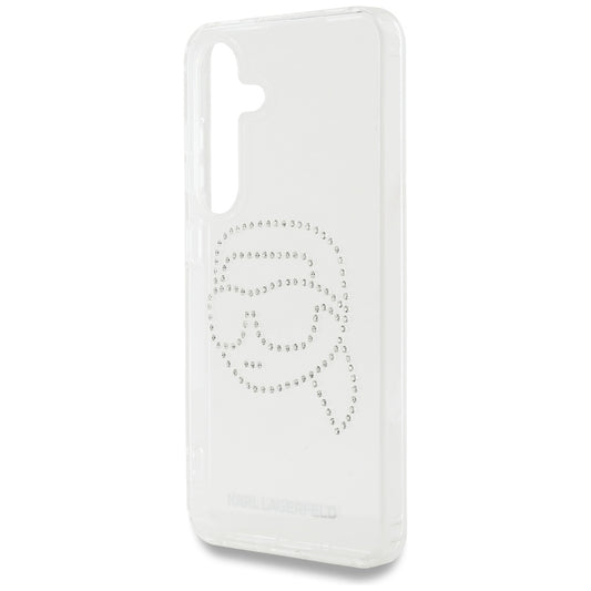 Funda para Samsung Galaxy S25 S931, Karl Lagerfeld, IML Rhinestones Karl's Head, Transparente
