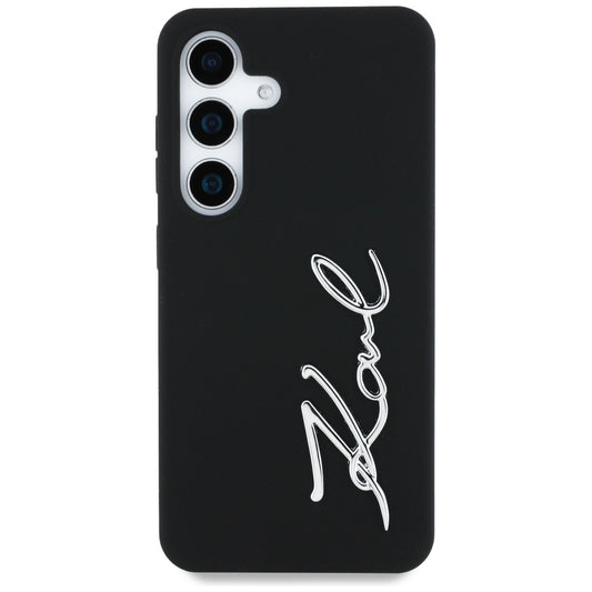 Funda para Samsung Galaxy S25 S931, Karl Lagerfeld, Logo Metálico de Silicona, Negra