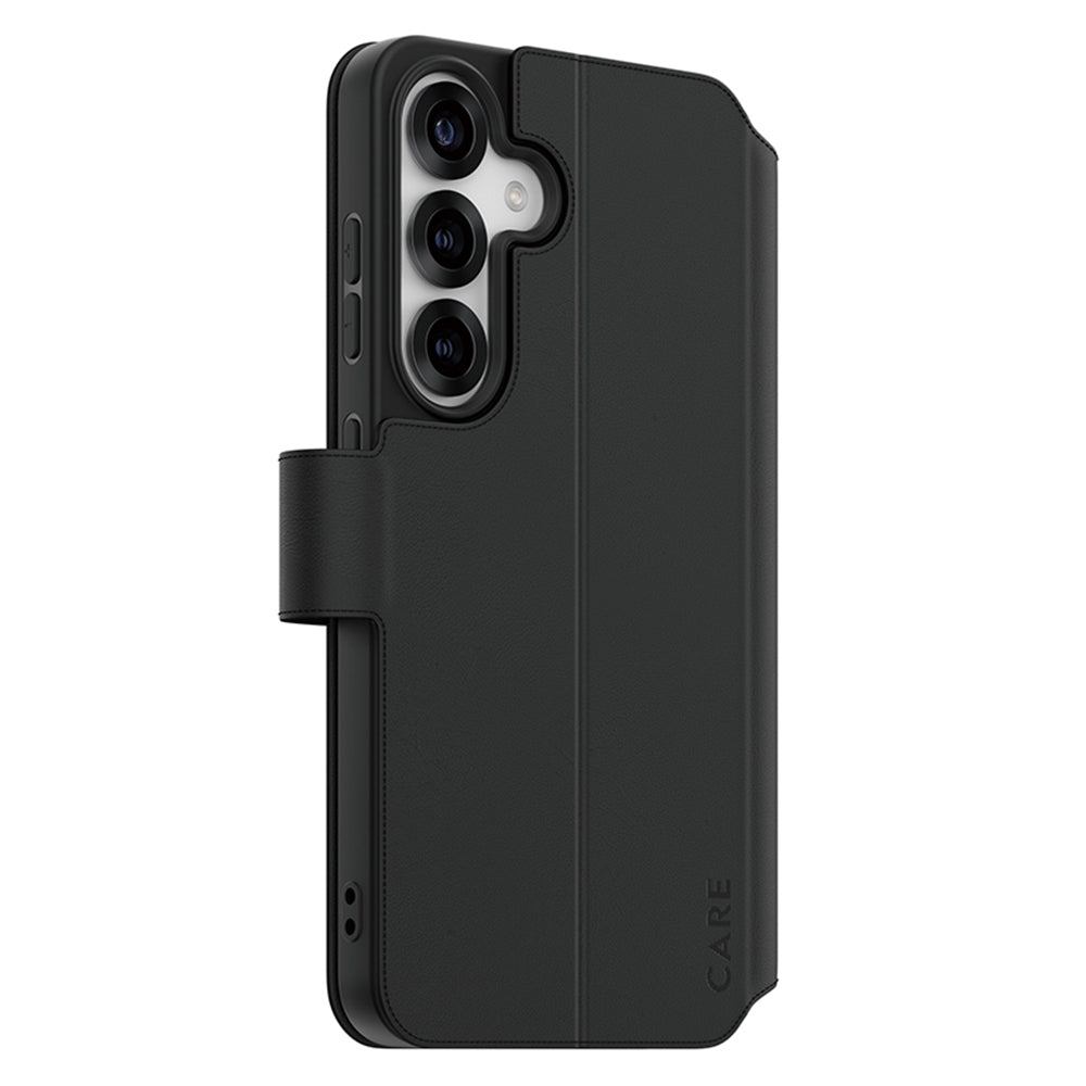 Funda para Samsung Galaxy S25 S931, PanzerGlass, Care Feature Kickstand Wallet, Negra