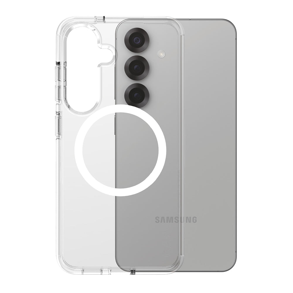 Funda para Samsung Galaxy S25 S931, PanzerGlass, Care Urban Combat, Transparente Blanca