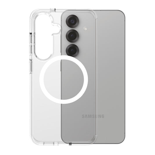 Funda para Samsung Galaxy S25 S931, PanzerGlass, Care Urban Combat, Transparente Blanca