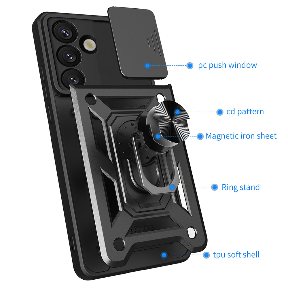 Funda para Samsung Galaxy S25 S931, Techsuit, CamShield, Negra