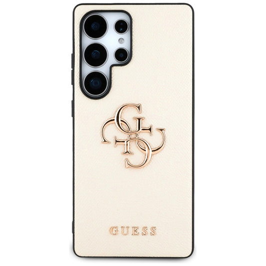 Funda para Samsung Galaxy S25 Ultra S938, Guess, 4G Grained Big and Classic Logo, Beige