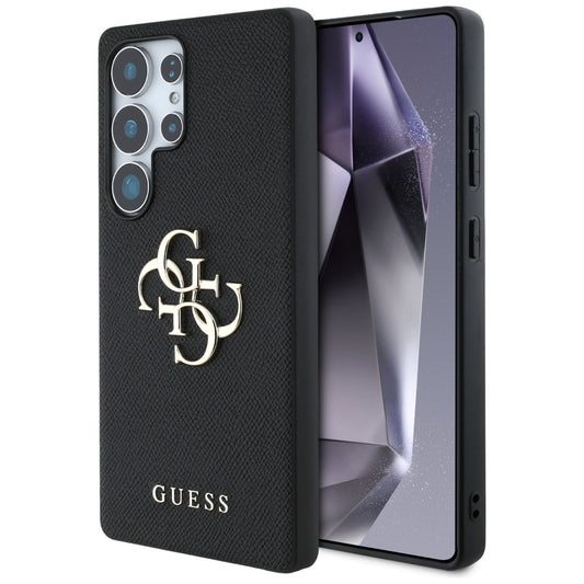 Funda para Samsung Galaxy S25 Ultra S938, Guess, 4G Grained Big and Classic Logo, Negra