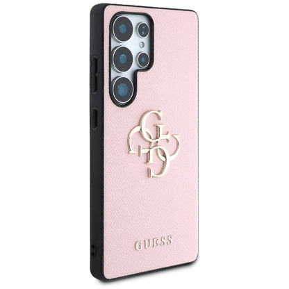Funda para Samsung Galaxy S25 Ultra S938, Guess, 4G Grained Big and Classic Logo, Rosa