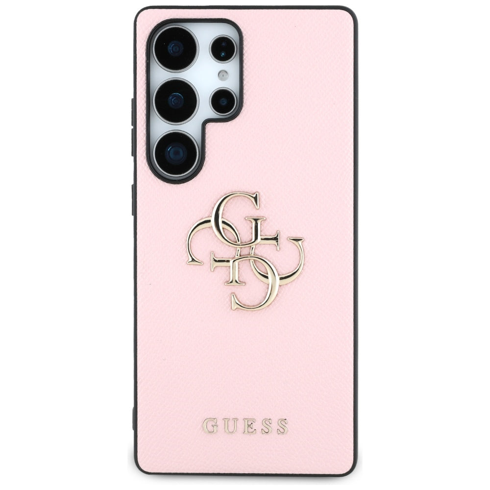 Funda para Samsung Galaxy S25 Ultra S938, Guess, 4G Grained Big and Classic Logo, Rosa