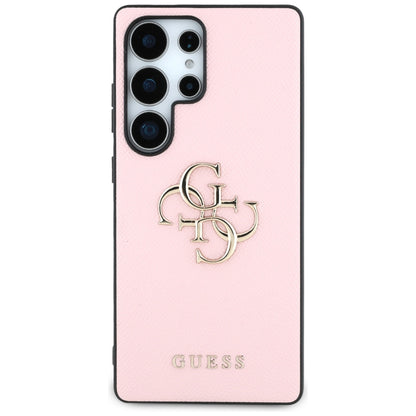 Funda para Samsung Galaxy S25 Ultra S938, Guess, 4G Grained Big and Classic Logo, Rosa