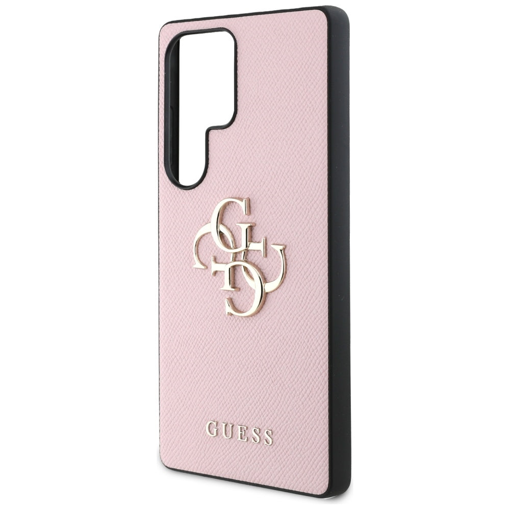 Funda para Samsung Galaxy S25 Ultra S938, Guess, 4G Grained Big and Classic Logo, Rosa