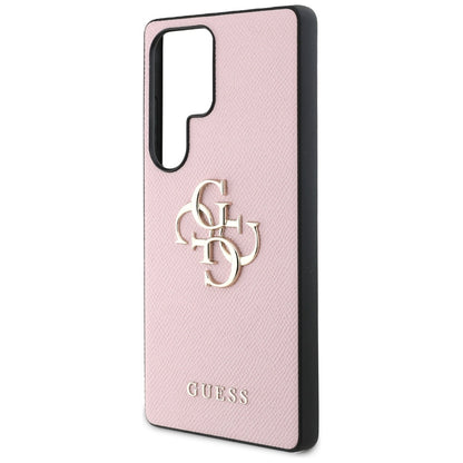 Funda para Samsung Galaxy S25 Ultra S938, Guess, 4G Grained Big and Classic Logo, Rosa