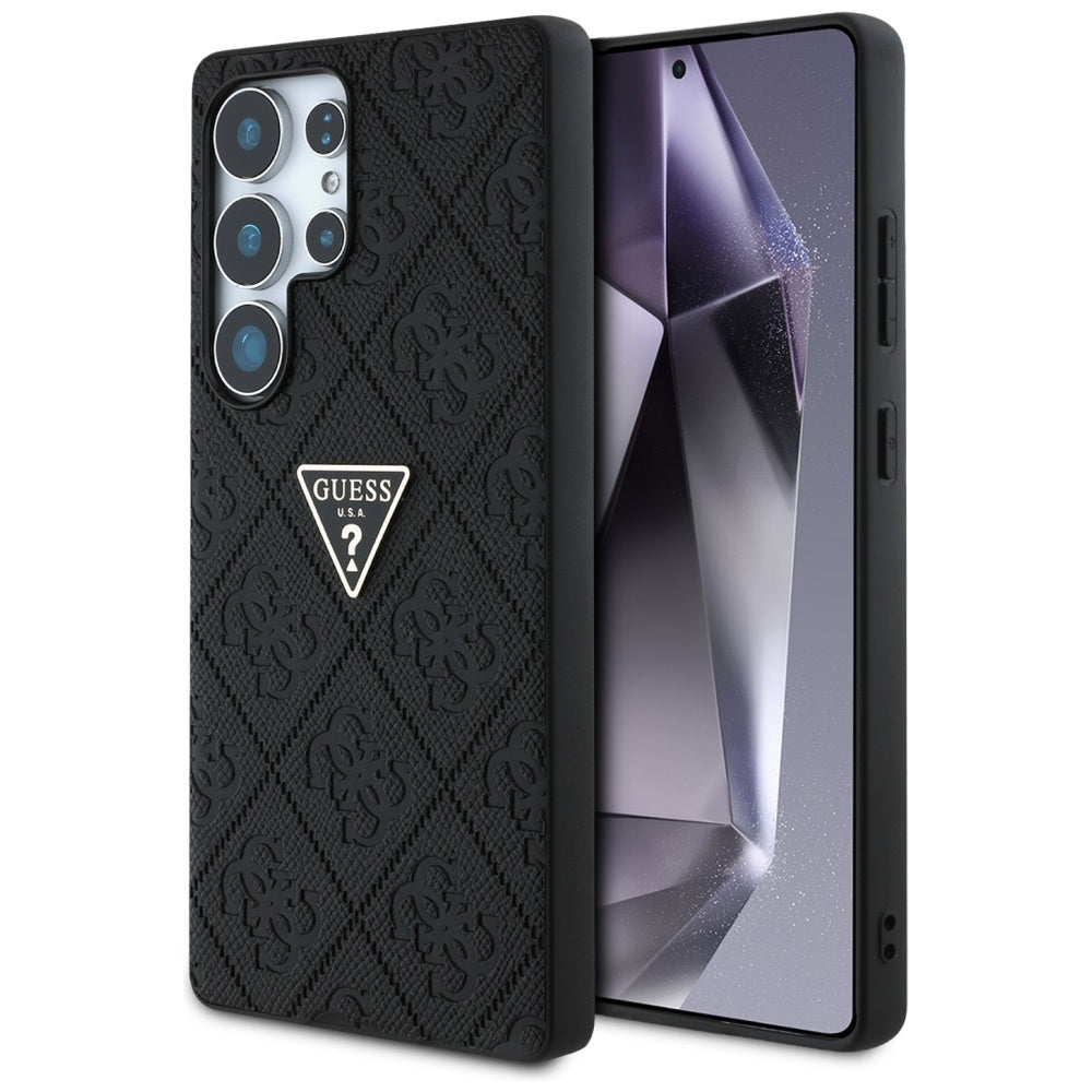 Funda para Samsung Galaxy S25 Ultra S938, Guess, Grained Hot Stamp 4G Triangle, Negra