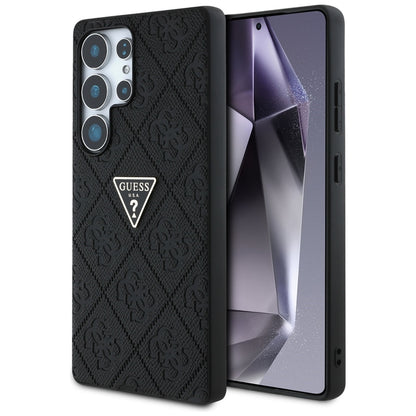 Funda para Samsung Galaxy S25 Ultra S938, Guess, Grained Hot Stamp 4G Triangle, Negra