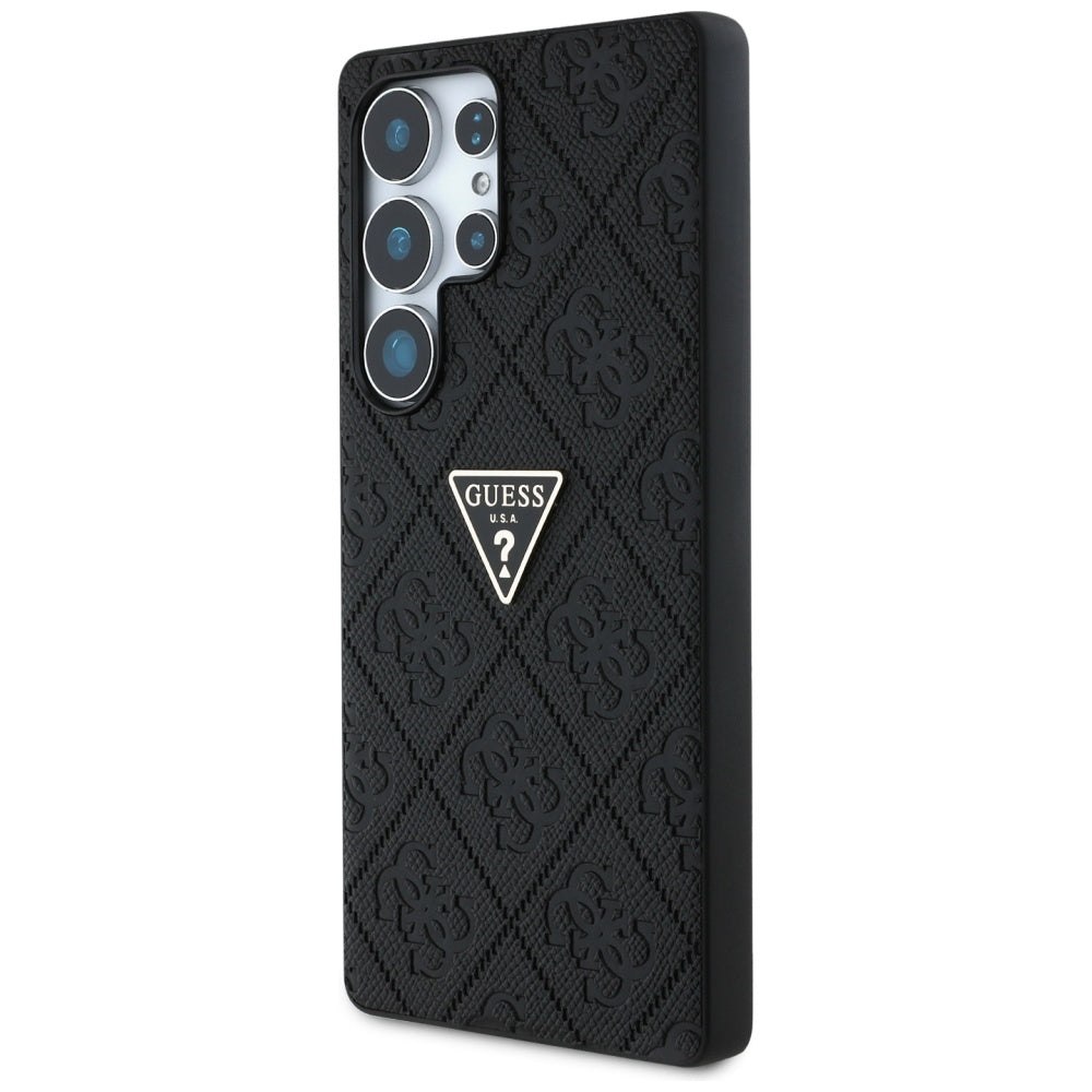 Funda para Samsung Galaxy S25 Ultra S938, Guess, Grained Hot Stamp 4G Triangle, Negra