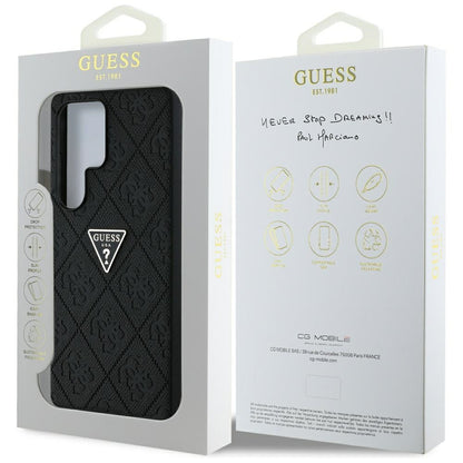 Funda para Samsung Galaxy S25 Ultra S938, Guess, Grained Hot Stamp 4G Triangle, Negra