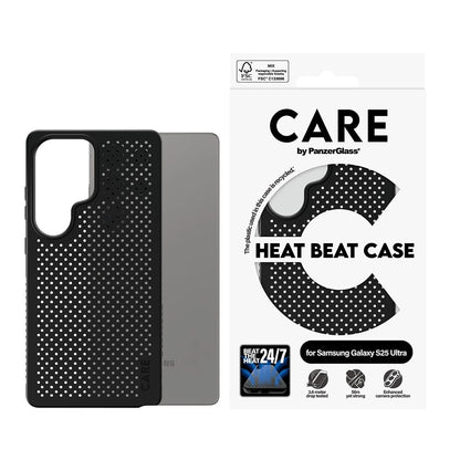 Funda para Samsung Galaxy S25 Ultra S938, PanzerGlass, Care Feature Heat Beat, Negra