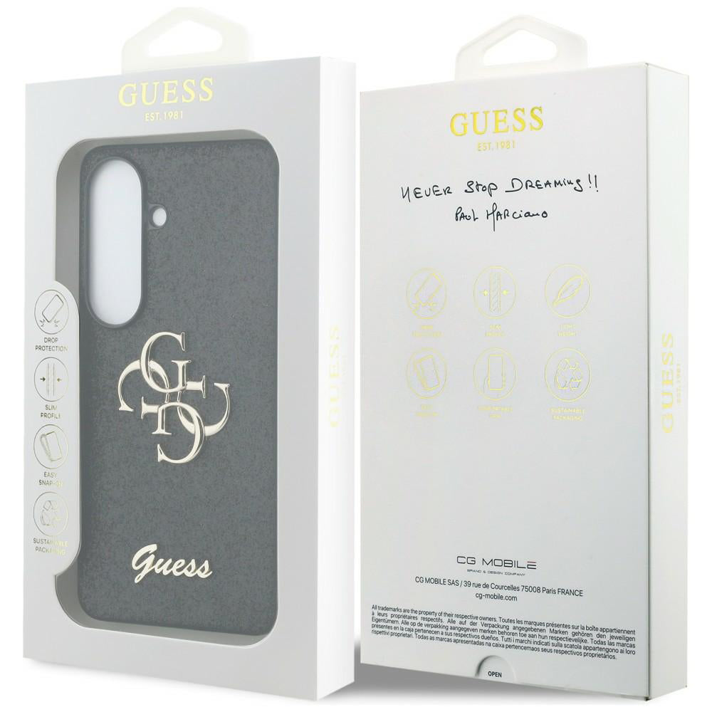 Funda para Samsung Galaxy S26 S942, Guess, Fixed Glitter Big 4G Metal Frame, Negra