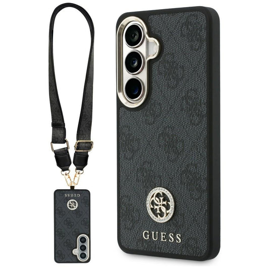 Funda para Samsung Galaxy S26 S942, GUESS, 4G Big Rhinestone Triangle Strap, Negra