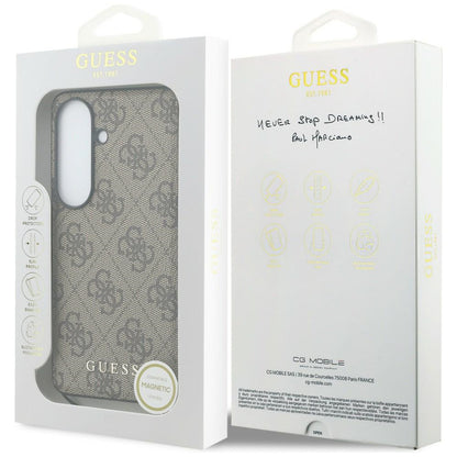 Funda para Samsung Galaxy S26 S942, Guess, 4G Classic Logo Charm, Marrón