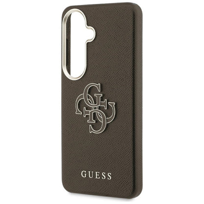 Funda para Samsung Galaxy S26 S942, Guess, 4G Grained Big and Classic Logo, Marrón