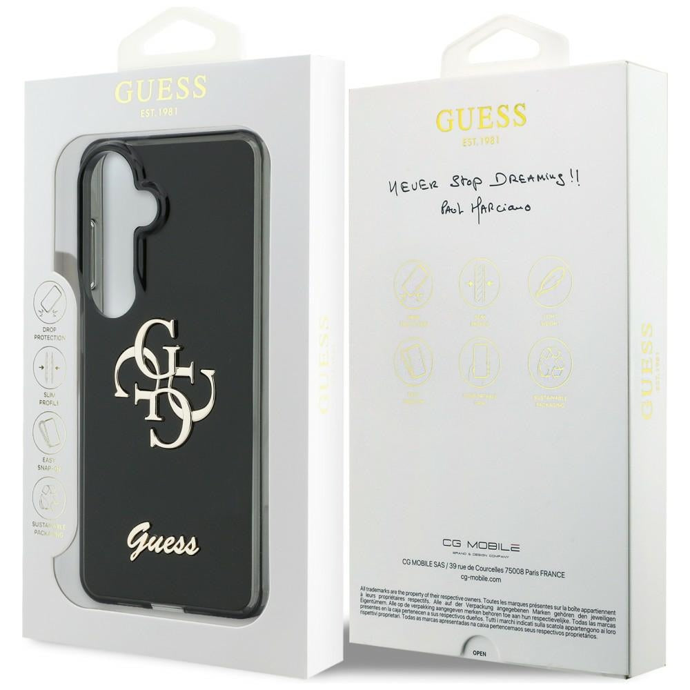 Funda para Samsung Galaxy S26 S942, Guess, IML Big Metal 4G Script, Negra