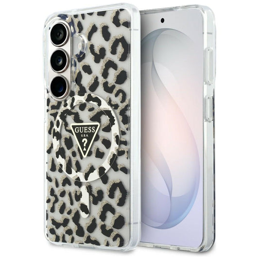 Funda MagSafe para Samsung Galaxy S26 S942, Guess, IML Leopard Pattern, Negra