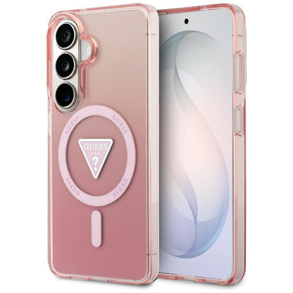 Funda MagSafe para Samsung Galaxy S26 S942, Guess, IML Gradient Triangle Logo, Rosa