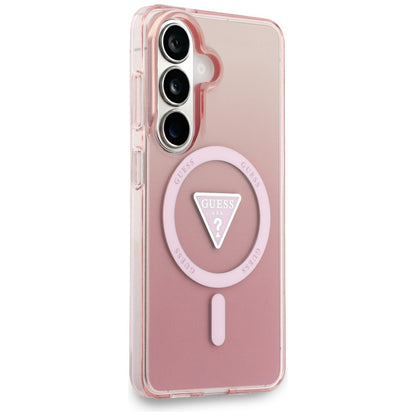 Funda MagSafe para Samsung Galaxy S26 S942, Guess, IML Gradient Triangle Logo, Rosa