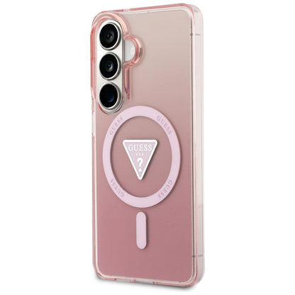 Funda MagSafe para Samsung Galaxy S26 S942, Guess, IML Gradient Triangle Logo, Rosa