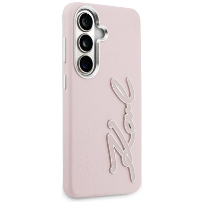 Funda para Samsung Galaxy S26 S942, Karl Lagerfeld, Signature Resin Logo, Rosa