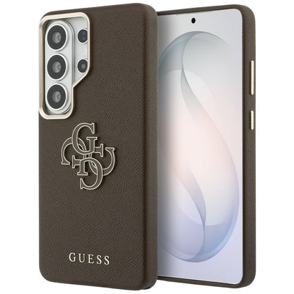 Funda para Samsung Galaxy S26 Ultra S948, Guess, 4G Grained Big and Classic Logo, Marrón