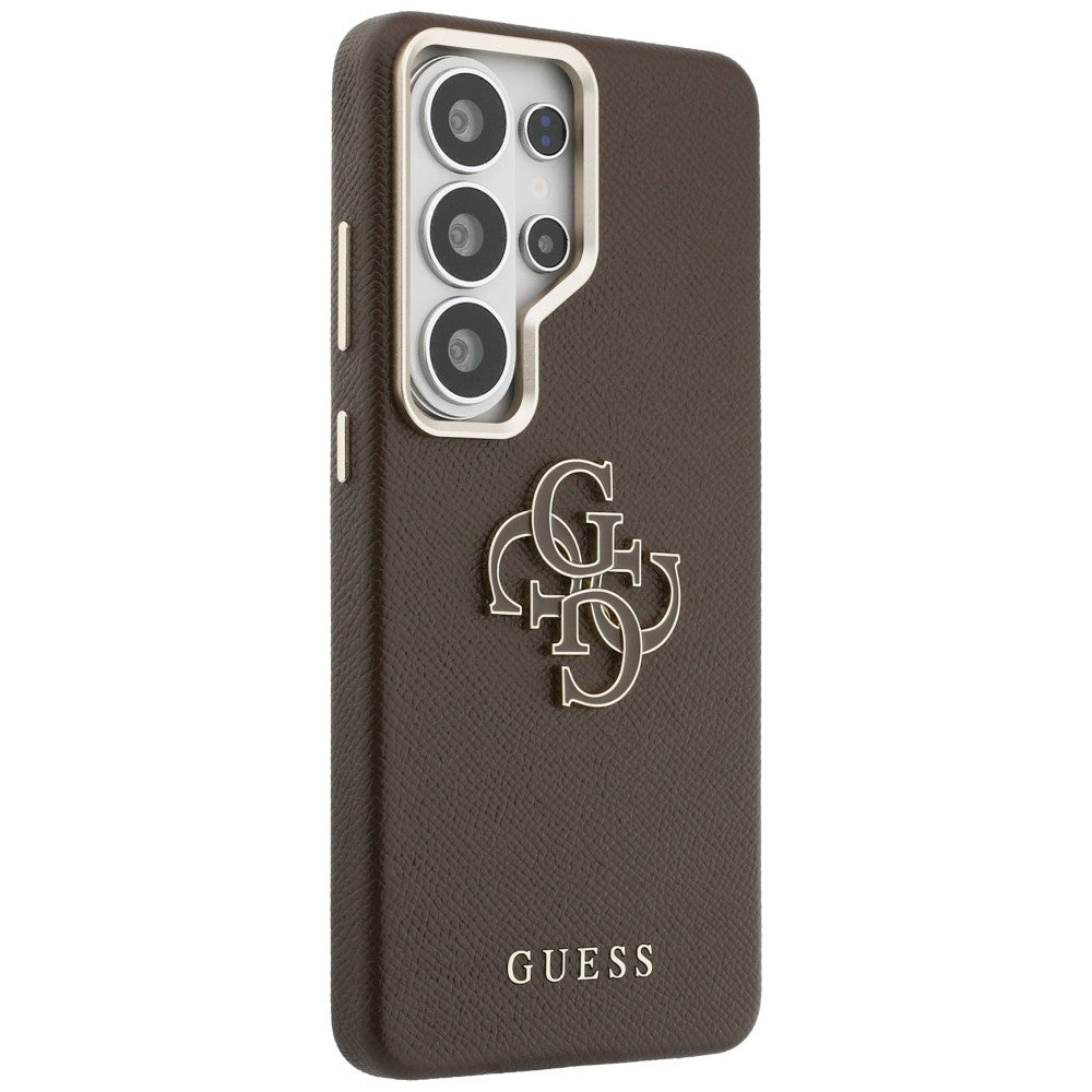 Funda para Samsung Galaxy S26 Ultra S948, Guess, 4G Grained Big and Classic Logo, Marrón