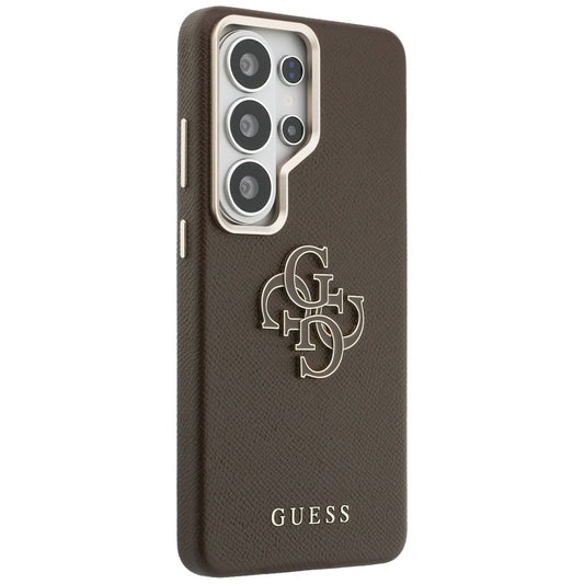 Funda para Samsung Galaxy S26 Ultra S948, Guess, 4G Grained Big and Classic Logo, Marrón