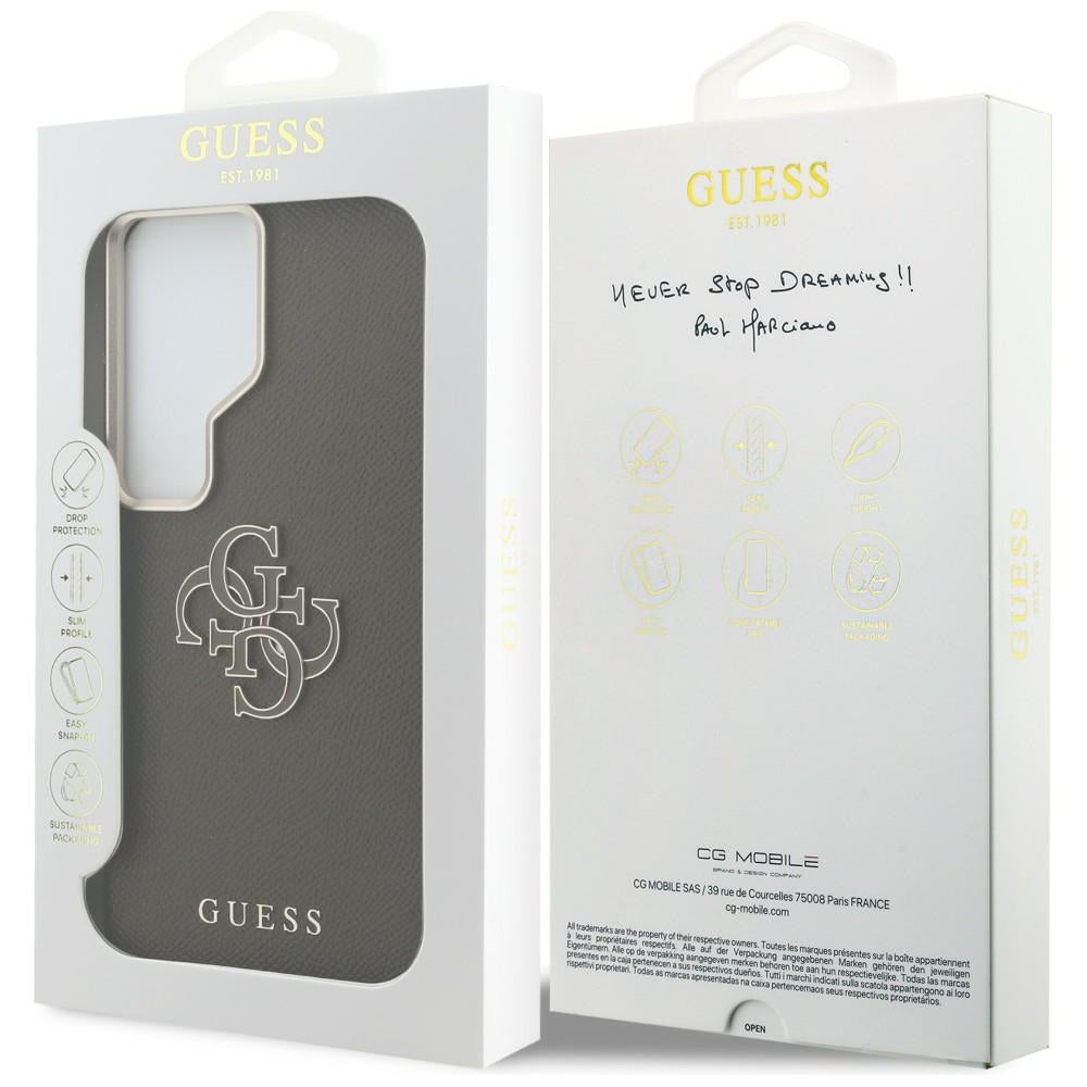 Funda para Samsung Galaxy S26 Ultra S948, Guess, 4G Grained Big and Classic Logo, Marrón
