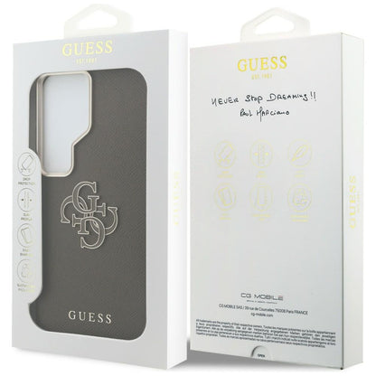 Funda para Samsung Galaxy S26 Ultra S948, Guess, 4G Grained Big and Classic Logo, Marrón