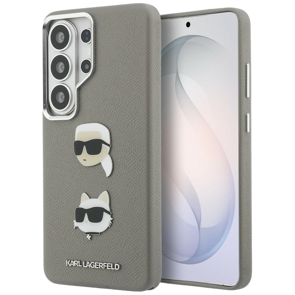 Funda para Samsung Galaxy S26 Ultra S948, Karl Lagerfeld, Saffiano Karl & Choupette's Head Pin, Gris