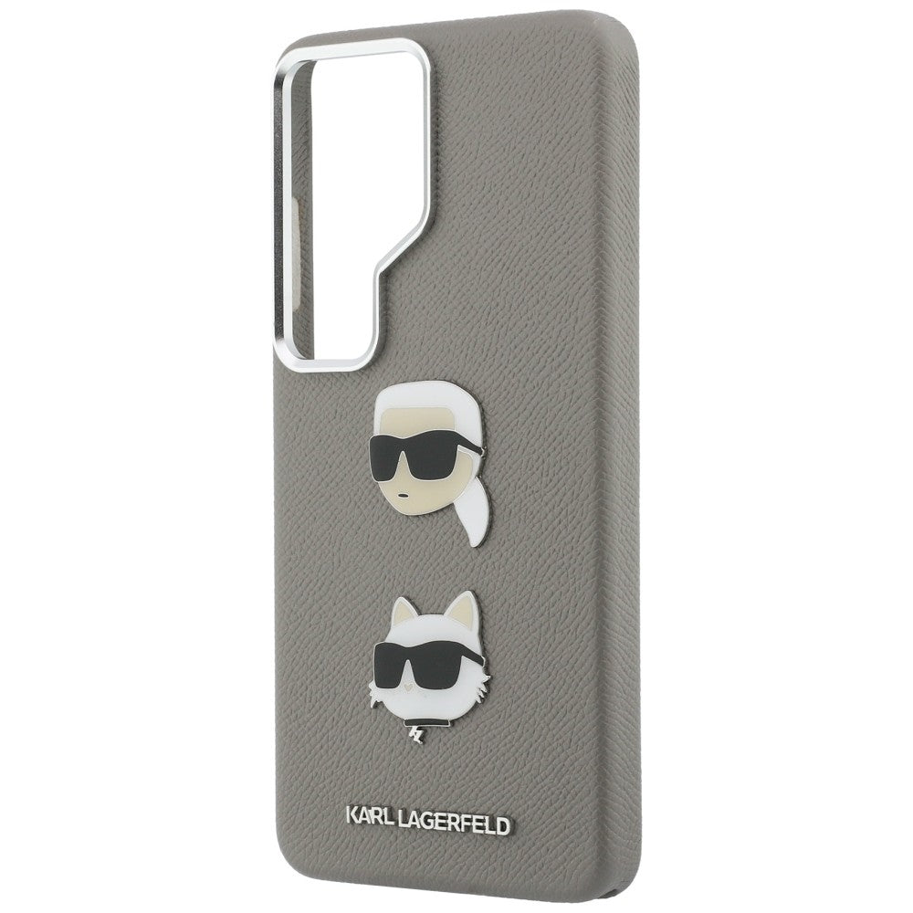 Funda para Samsung Galaxy S26 Ultra S948, Karl Lagerfeld, Saffiano Karl & Choupette's Head Pin, Gris