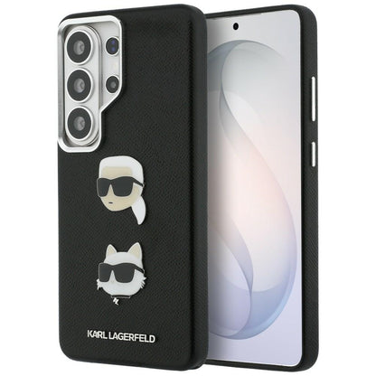 Funda para Samsung Galaxy S26 Ultra S948, Karl Lagerfeld, Saffiano Karl & Choupette's Head Pin, Negra