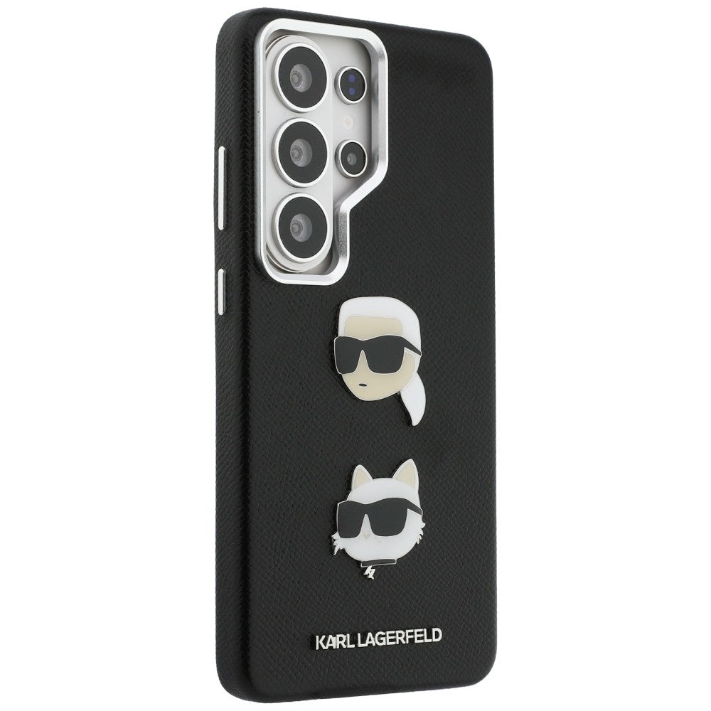 Funda para Samsung Galaxy S26 Ultra S948, Karl Lagerfeld, Saffiano Karl & Choupette's Head Pin, Negra