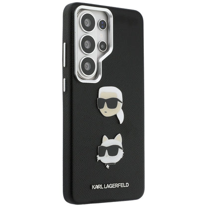 Funda para Samsung Galaxy S26 Ultra S948, Karl Lagerfeld, Saffiano Karl & Choupette's Head Pin, Negra
