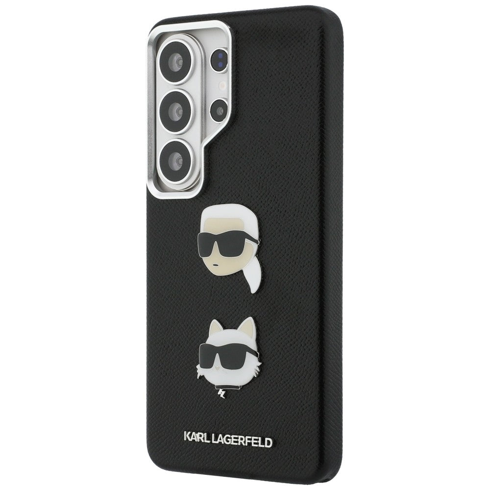 Funda para Samsung Galaxy S26 Ultra S948, Karl Lagerfeld, Saffiano Karl & Choupette's Head Pin, Negra