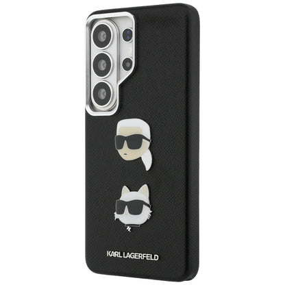 Funda para Samsung Galaxy S26 Ultra S948, Karl Lagerfeld, Saffiano Karl & Choupette's Head Pin, Negra