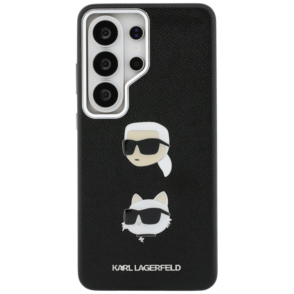 Funda para Samsung Galaxy S26 Ultra S948, Karl Lagerfeld, Saffiano Karl & Choupette's Head Pin, Negra