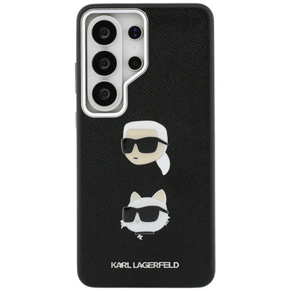 Funda para Samsung Galaxy S26 Ultra S948, Karl Lagerfeld, Saffiano Karl & Choupette's Head Pin, Negra