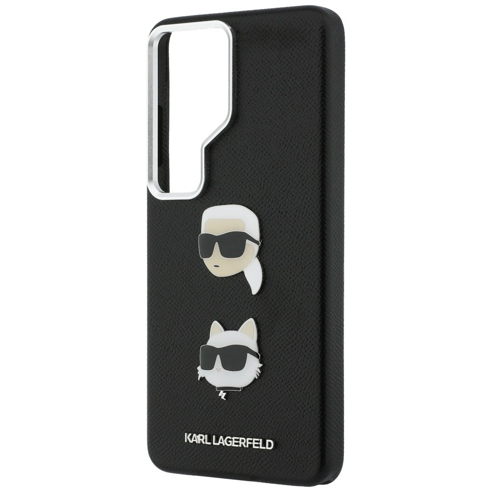 Funda para Samsung Galaxy S26 Ultra S948, Karl Lagerfeld, Saffiano Karl & Choupette's Head Pin, Negra