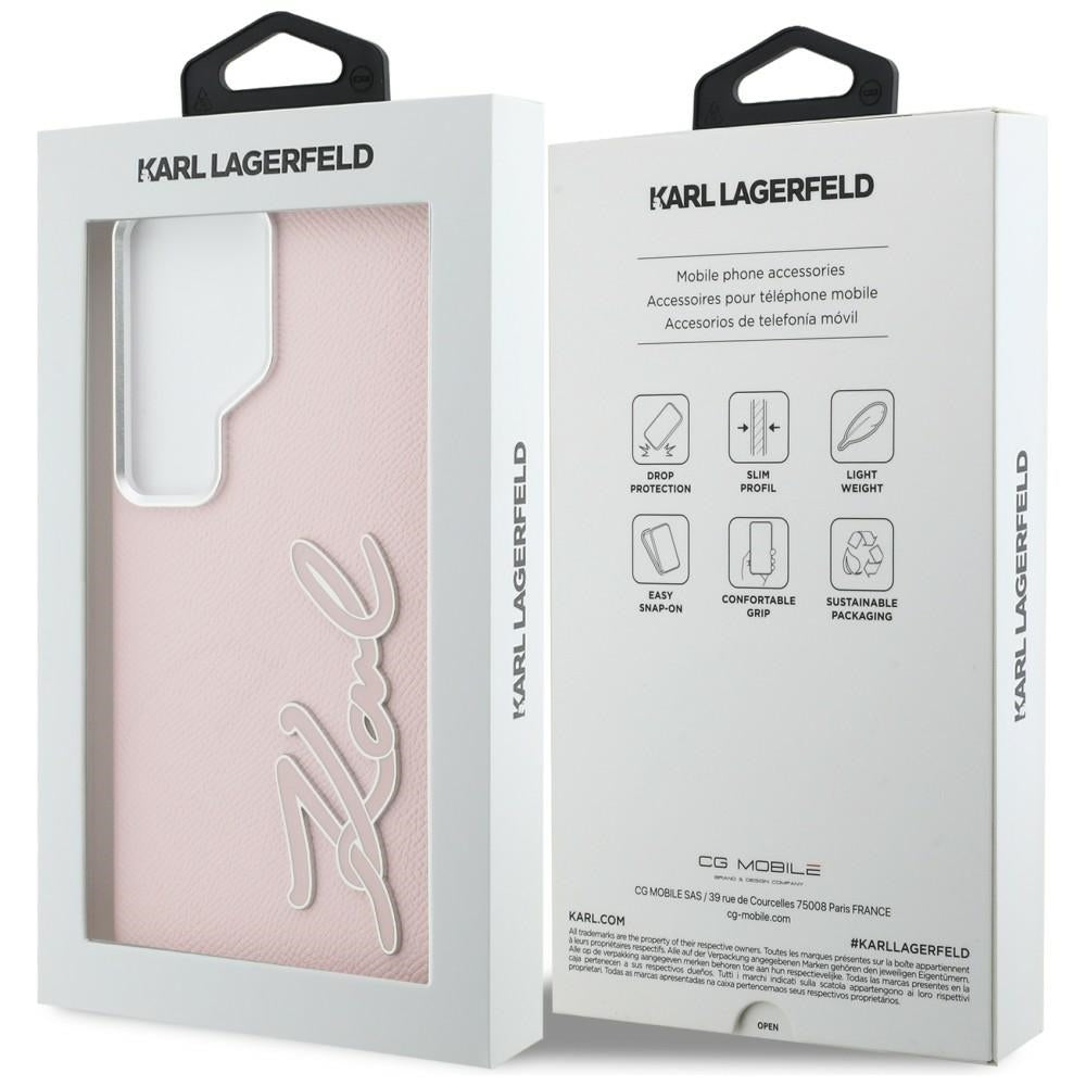 Funda para Samsung Galaxy S26 Ultra S948, Karl Lagerfeld, Signature Resin Logo, Rosa