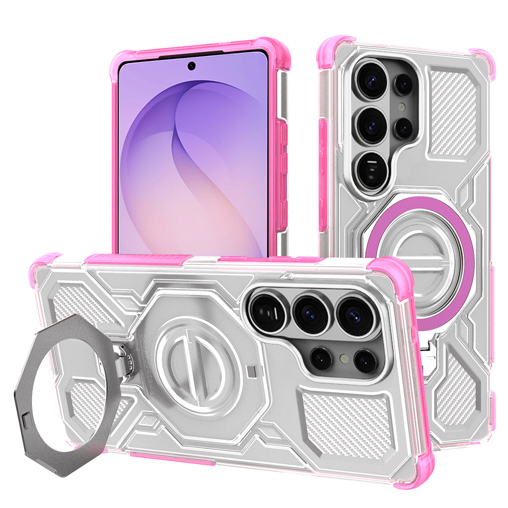 Funda para Samsung Galaxy S26 Ultra S948, Techsuit, Carbon Shield Pro, Rosa