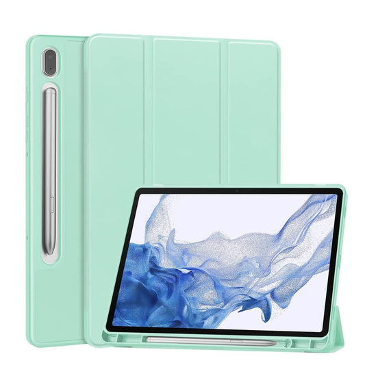 Funda para Samsung Galaxy Tab S10 FE+, Techsuit, Flex Trifold, Verde Matcha