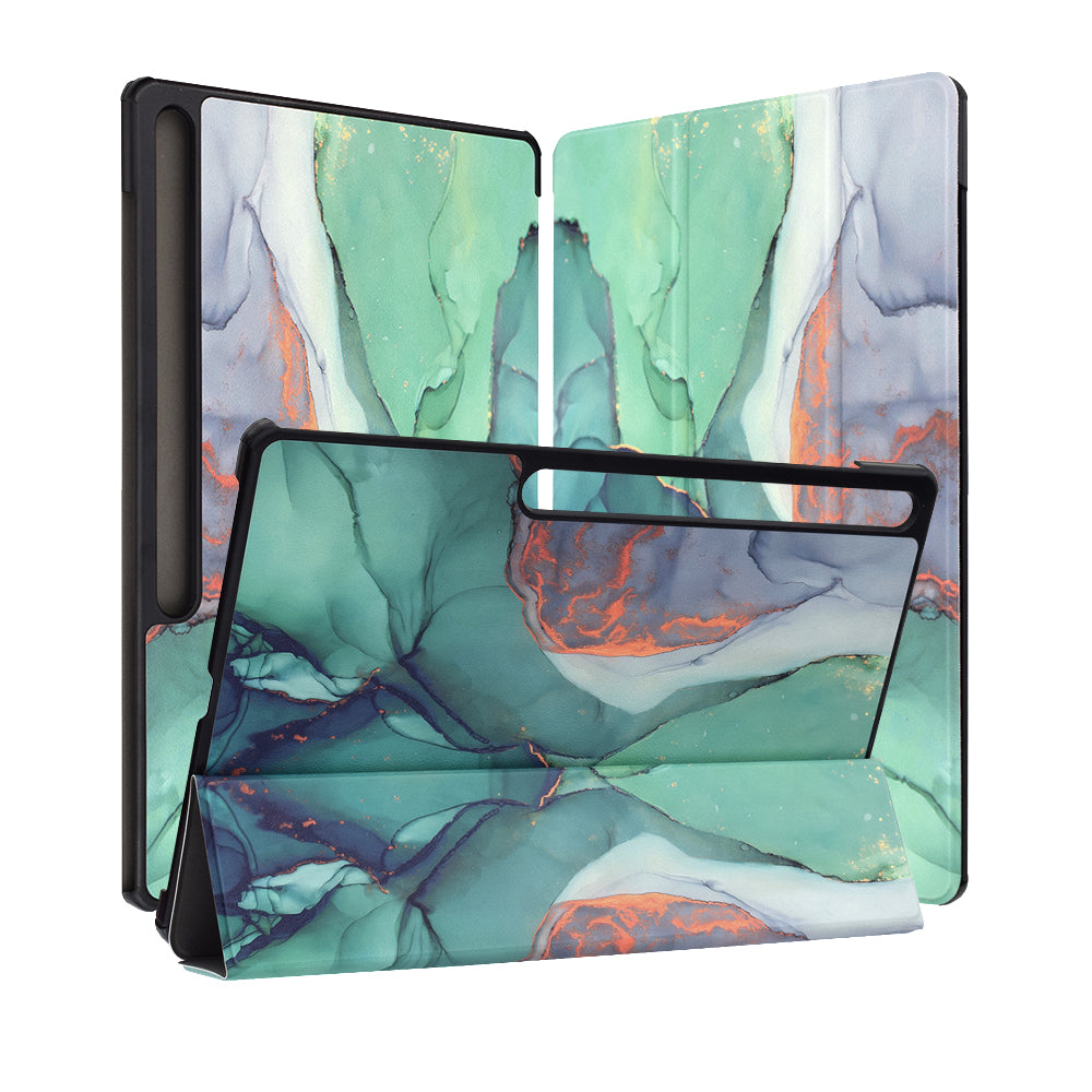 Funda para Samsung Galaxy Tab S10 FE+, Techsuit, FoldPro Green Time, Multicolor